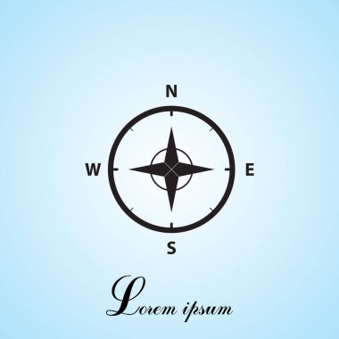 Düz stilde pusula simgesini.