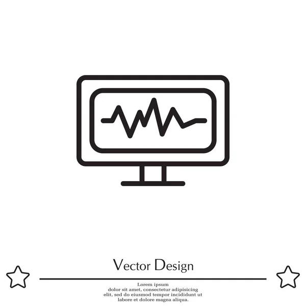 Cardiogram sor ikon — Stock Vector