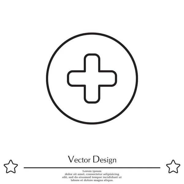 Icono médico cruz — Vector de stock