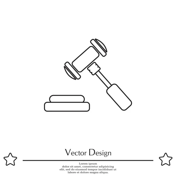 Ícone de linha de martelo — Vetor de Stock