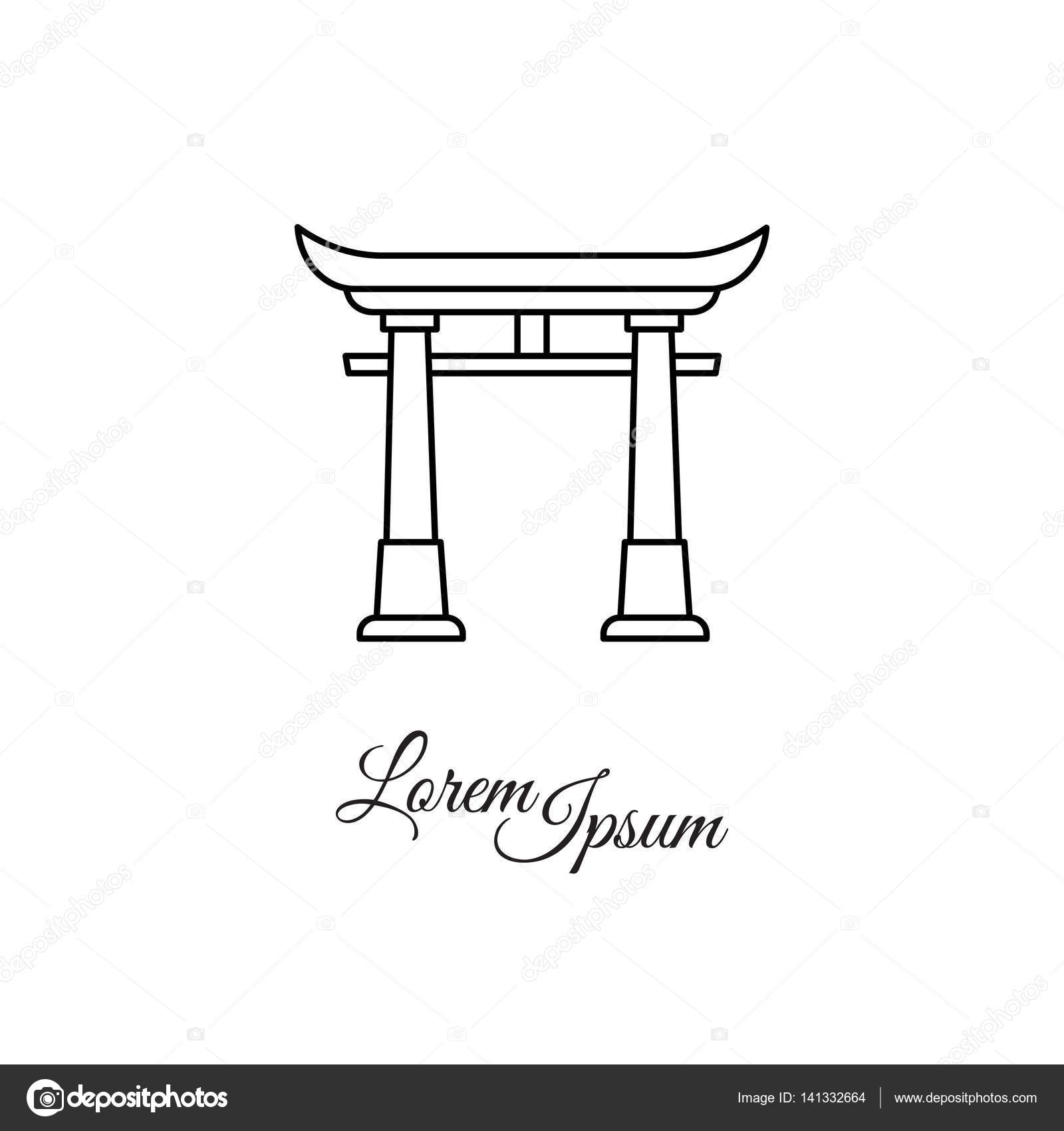 Japanese arch simple icon — Stock Vector © PPVector #141332664