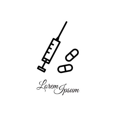 Şırınga ve tablet simgesi