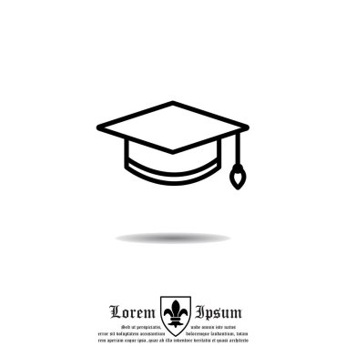 graduation cap simple icon clipart