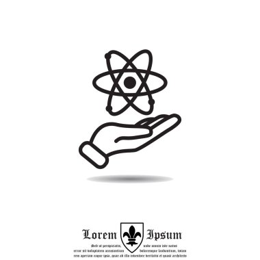 Atom içinde el basit simgesi