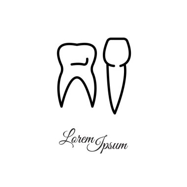 dişler düz simgesi