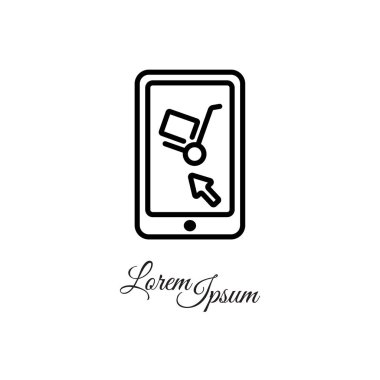 Tramvay ve akıllı telefon simgesi