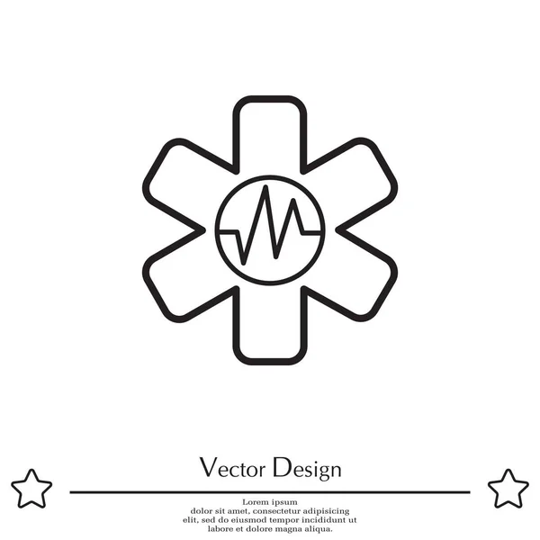 Icono plano médico — Vector de stock