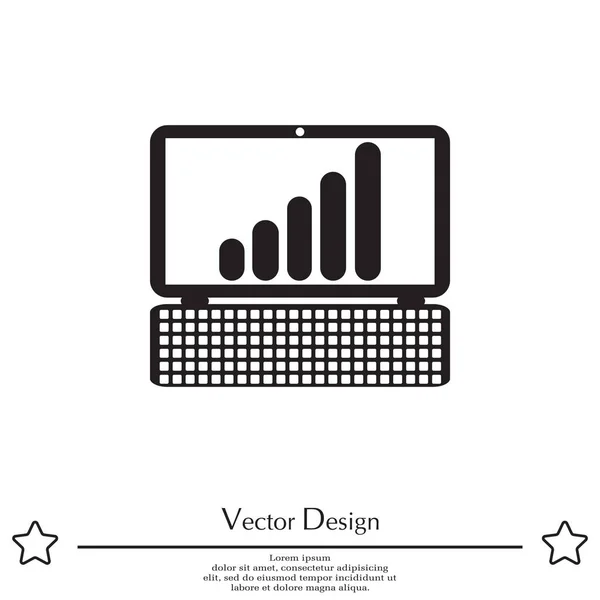 Ordinateur portable avec l'icône de l'horaire — Image vectorielle