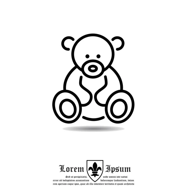 Teddy bear egyszerű ikon — Stock Vector