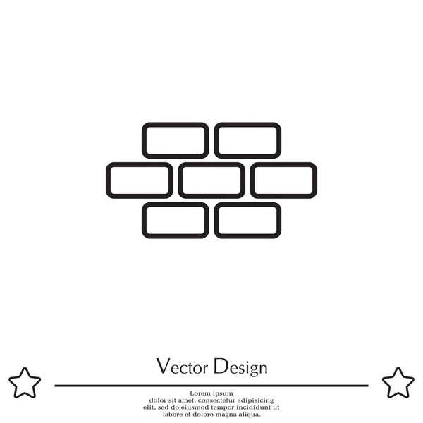Ladrillos icono plano — Vector de stock