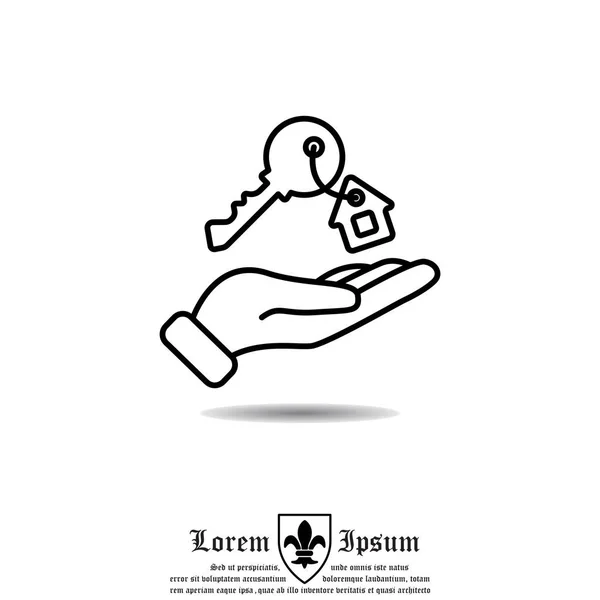 Key in hand icon — Stock Vector