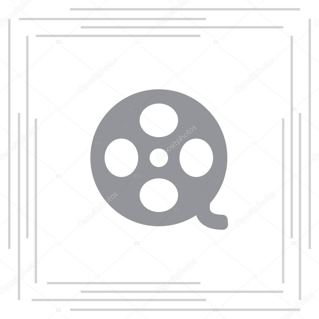 Film reel line icon 