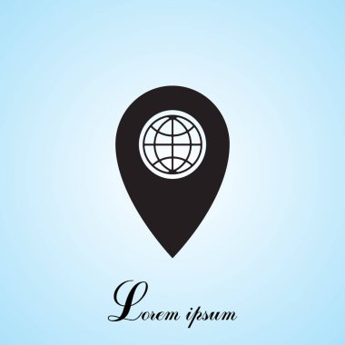 harita işaretçisi düz simgesi