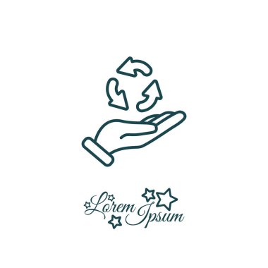 Üç el simgesi okları yuvarlak