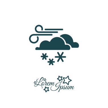 Rüzgar, bulutlar ve kar simgesi