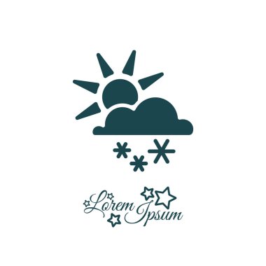 Güneş, bulutların ve kar simgesi