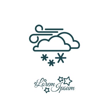 Rüzgar, bulutlar ve kar simgesi