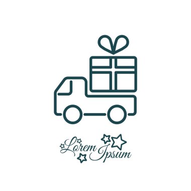 Teslimat kamyonu basit simgesi