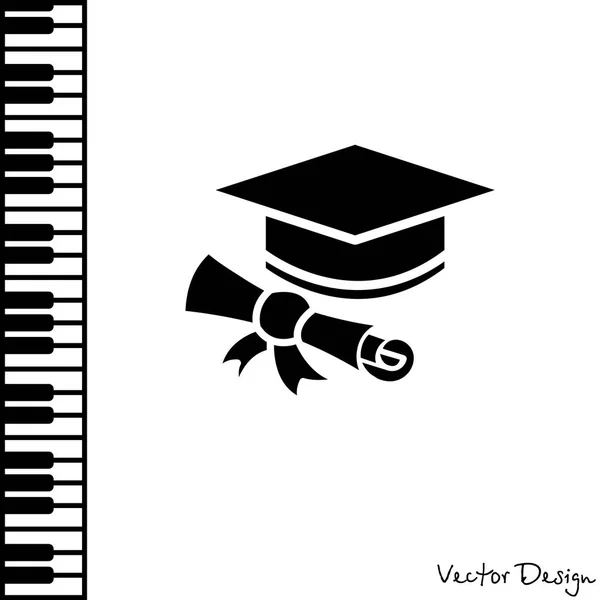 Student cap with diploma — Stock Vector