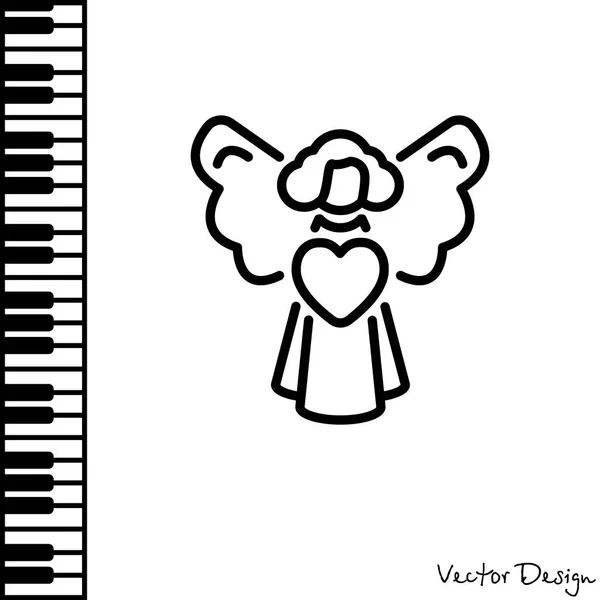 Engel mit Herz-Symbol — Stockvektor