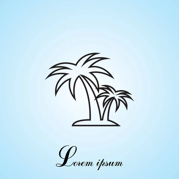 Palm trees line icon — Stock Vector