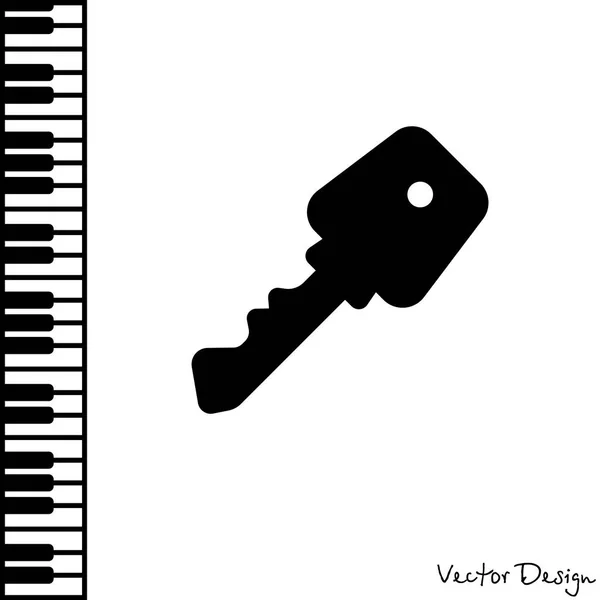 Ícone simples chave — Vetor de Stock