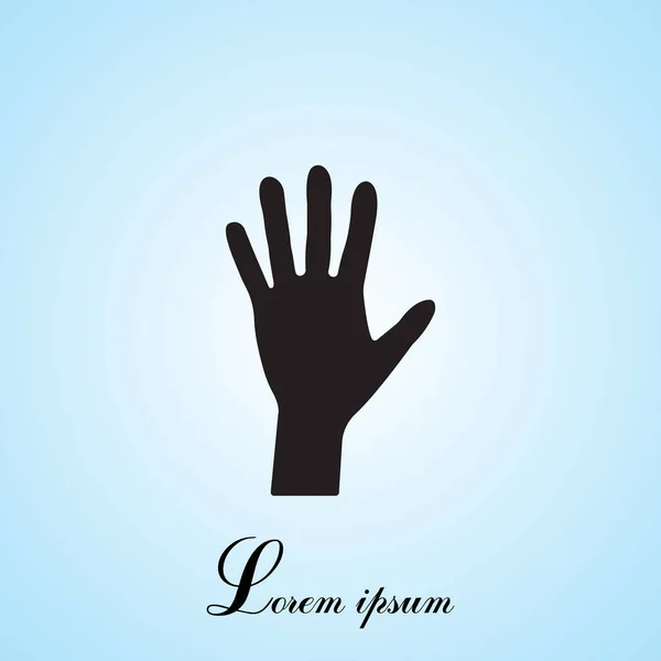Icono de mano en estilo plano — Vector de stock