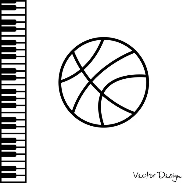 Basketbal web lijn pictogram — Stockvector