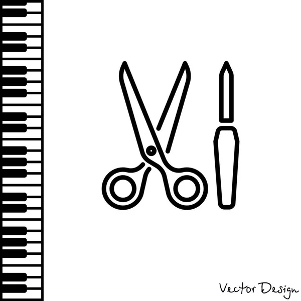 Nůžky a pilníček ikona — Stockový vektor