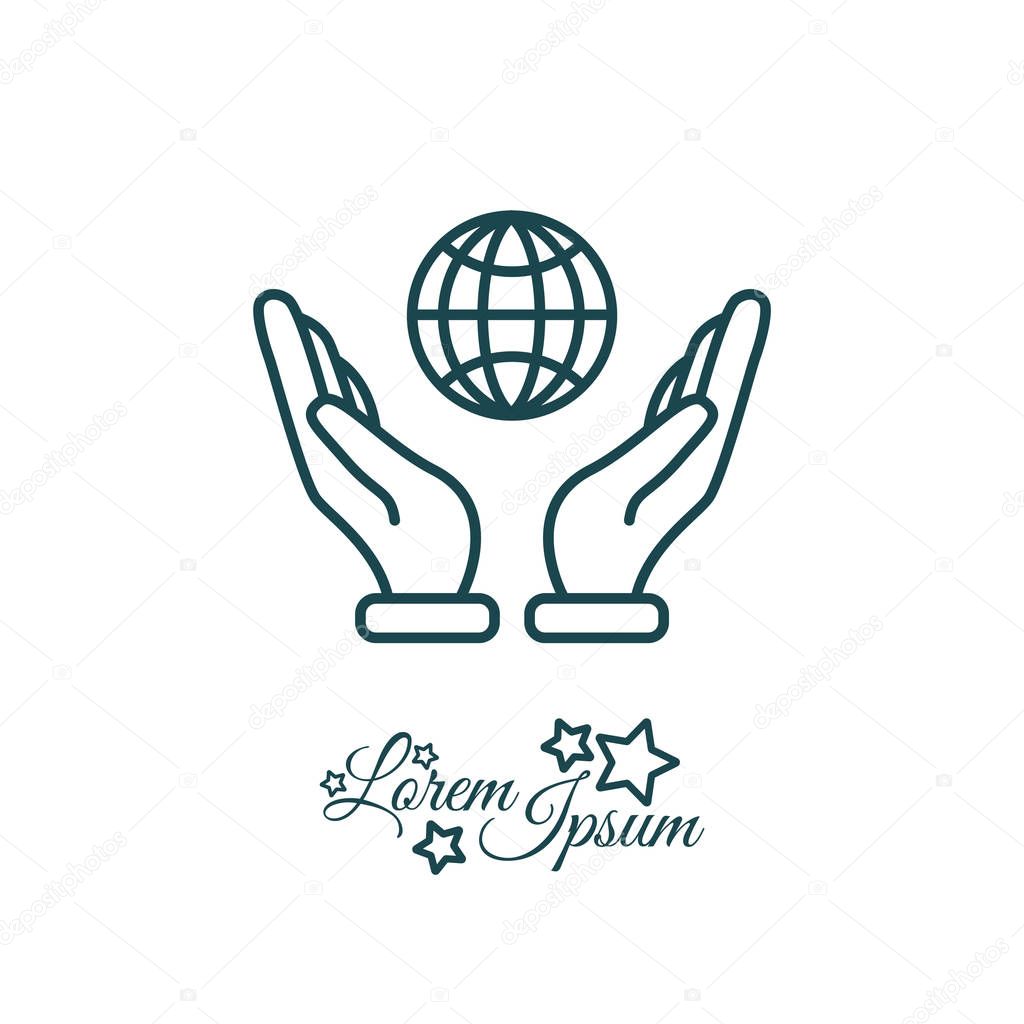  icon of globe in hands