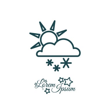 Güneş, bulutların ve kar simgesi