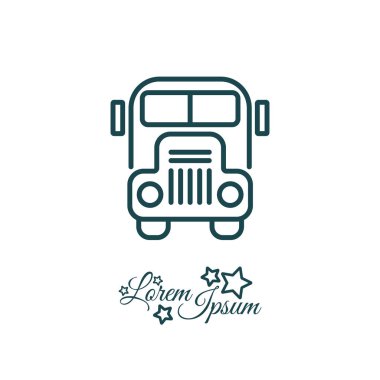 Okul servisi çizgisi simgesi