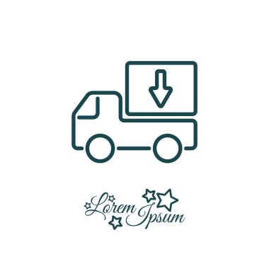 Teslimat kamyonu basit simgesi