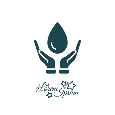 Eller simgesini su damlaları