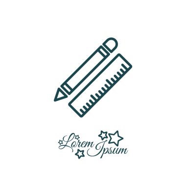  Cetvel ve kalem satırı simgesi