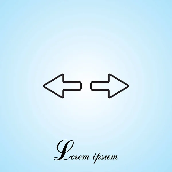 Flèche vers l'icône droite et gauche de la ligne — Image vectorielle