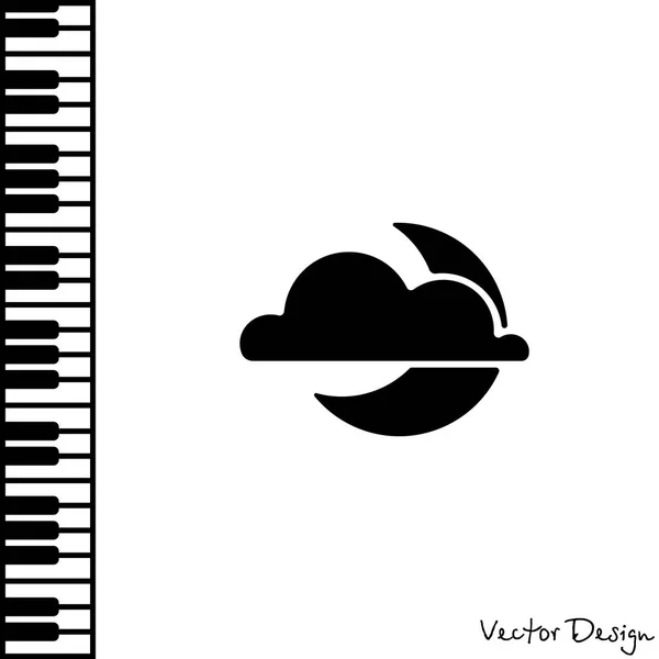 Icône de nuage et de lune — Image vectorielle