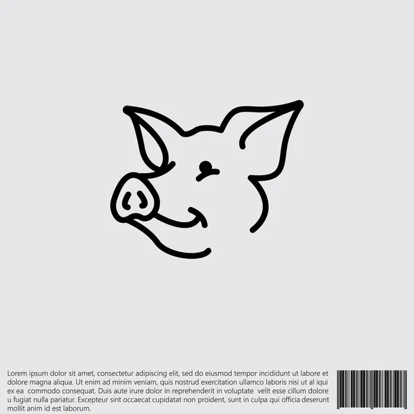 Pig simple icon — Stock Vector