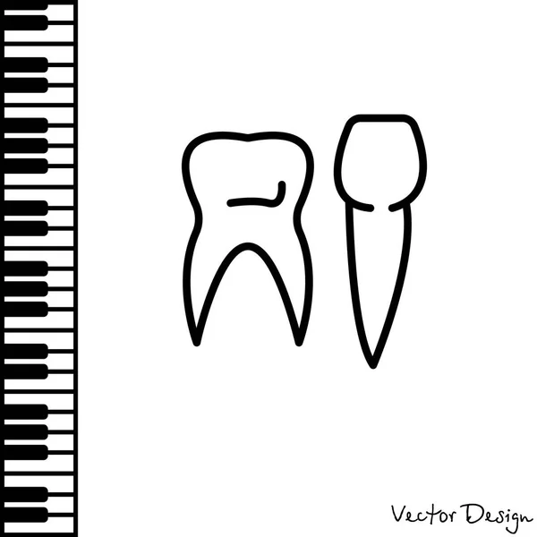 Піктограма веб-лінії зубів — стоковий вектор