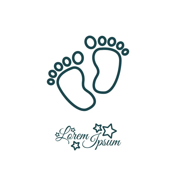 Otisky dětských nohou ikony — Stockový vektor