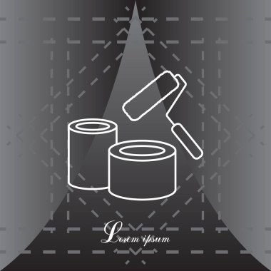 Bankaların boya ve silindir satırı simgesi 