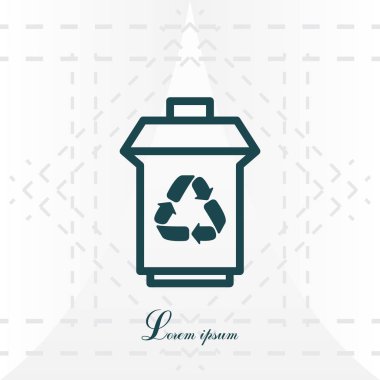 çöp kutusu sembolü (simgesi geri dönüşüm ile)