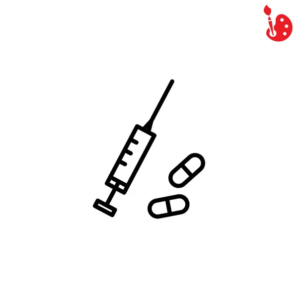 Syringe and tablets icon — Stock Vector