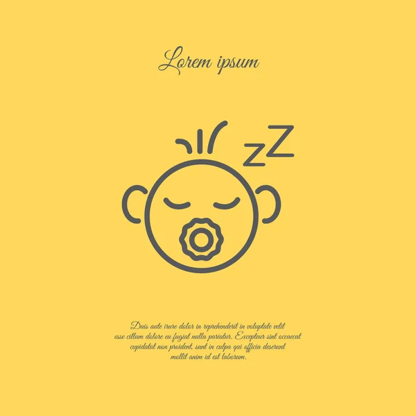 Web satırı simgesi. Uyuyan çocuk kafa — Stok Vektör