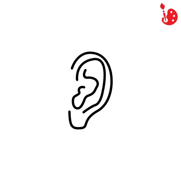 Icona piatta dell'orecchio — Vettoriale Stock