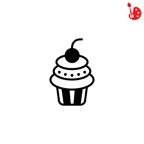 Cupcake ícone de sobremesa —  Vetores de Stock