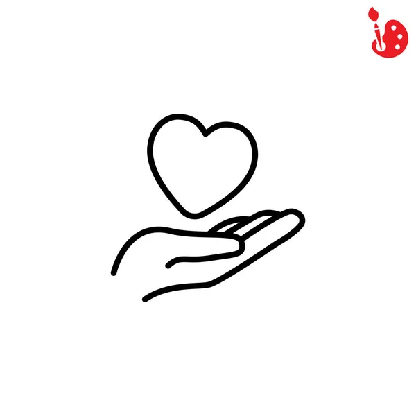 Heart in hand icon — Stock Vector