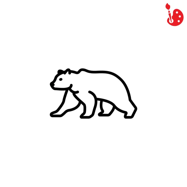 Niedźwiedź dzikich zwierząt ikona — Wektor stockowy