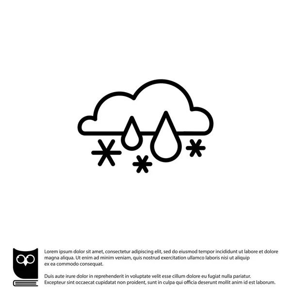 Χιόνι με βροχή εικονίδιο Web. — Διανυσματικό Αρχείο