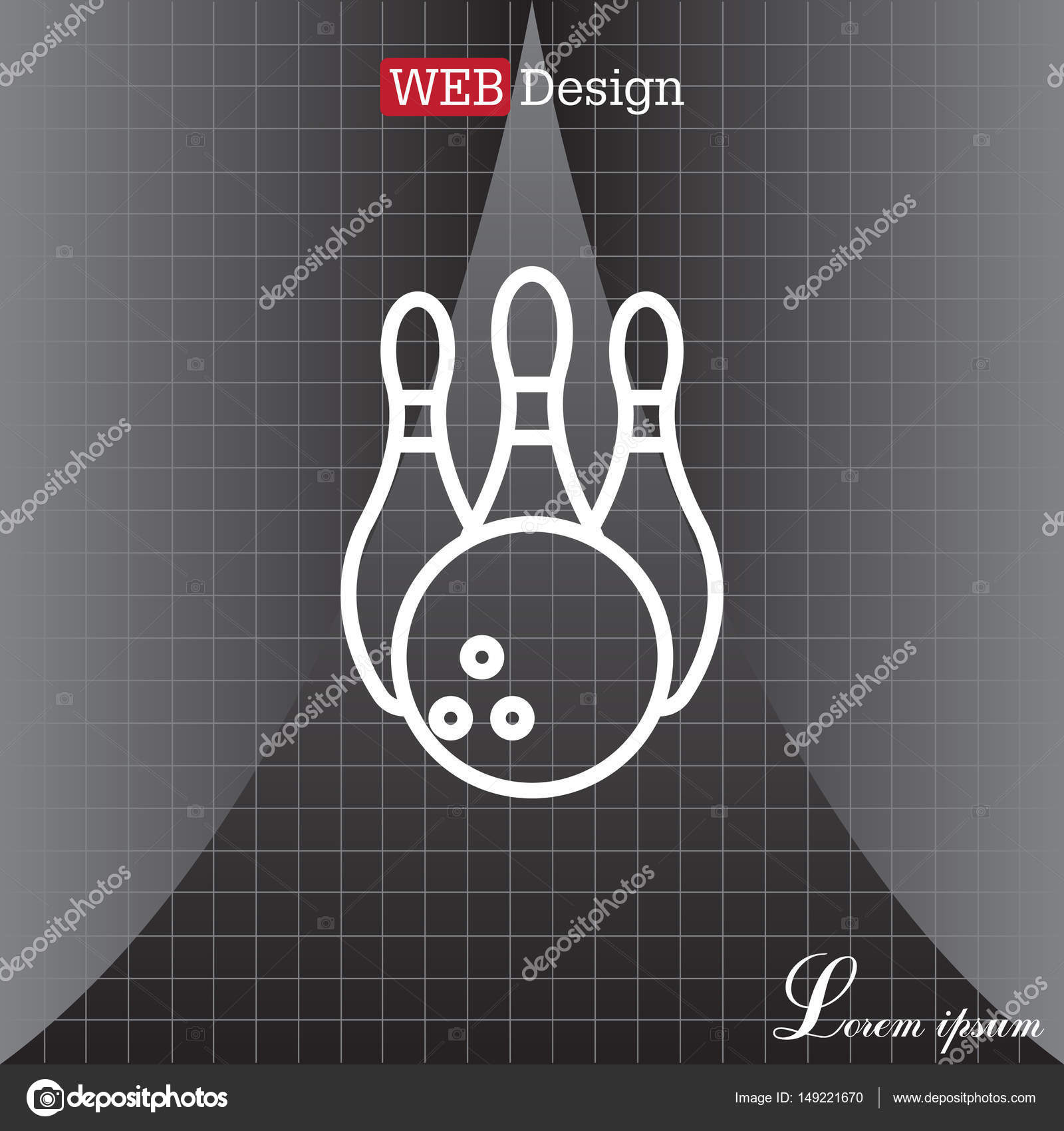 Bowling Pins and Bowling Ball icon Stock Vector by ©PPVector 149221670